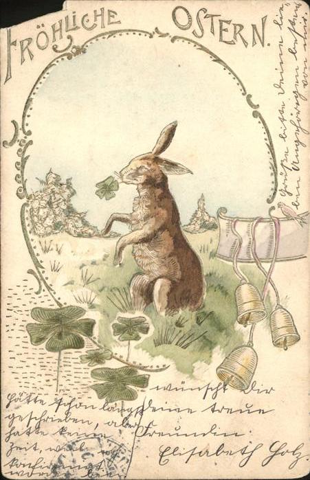 Hasen Glocken Kleeblätter Ostern