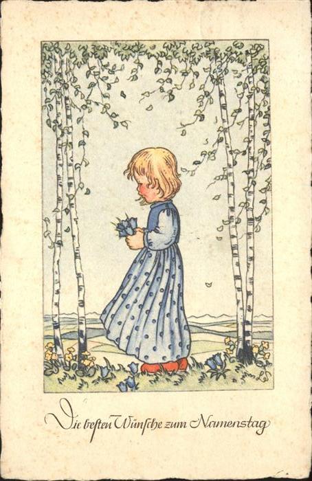 Namenstag Namenskarte Kind Blumen Bäume Scherbauer-Karte