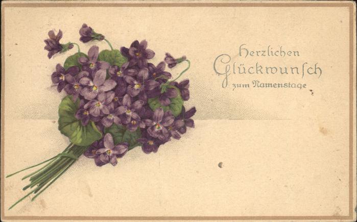 Namenstag Namenskarte Veilchen Glückwunsch