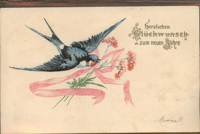 Neujahr Schwalbe Blumen