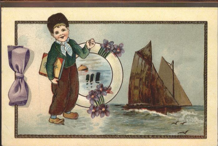 Segelboote Kind Blumen Schleife