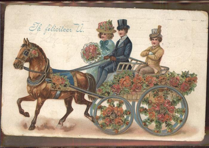 Pferdekutschen Blumen Zylinder