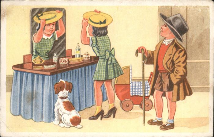 Kinderwagen Hund Hutmode Spiegel