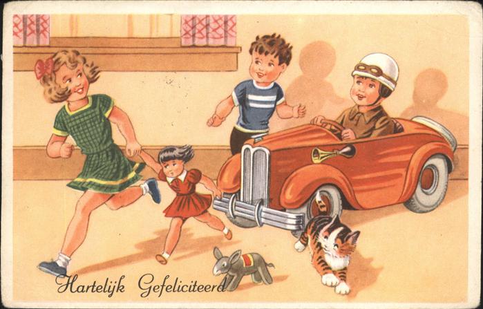 Autos Katze Kinder Glückwunsch Esel