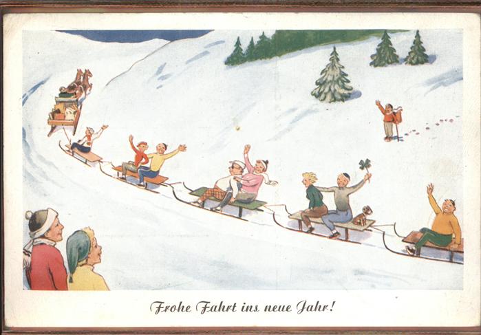 Schlitten Schnee Neujahr