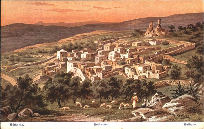 Perlberg F. Nr. 26 Palästina Bethanien Hirte
