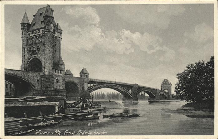 Bruecken Bauwerke Ernst Ludwigsbrücke Worms am Rhein