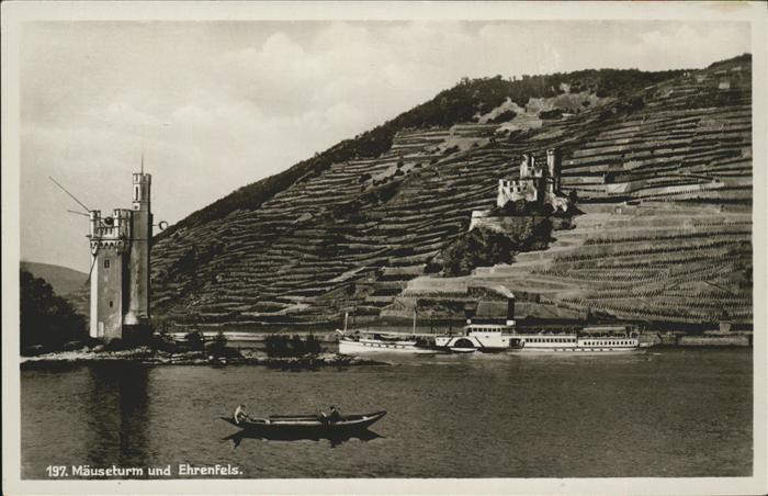 Dampfer Seitenrad Mäuseturm Ehrenfels
