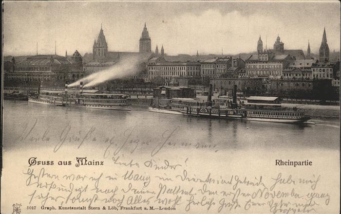 Dampfer Seitenrad Mainz Rheinpartie