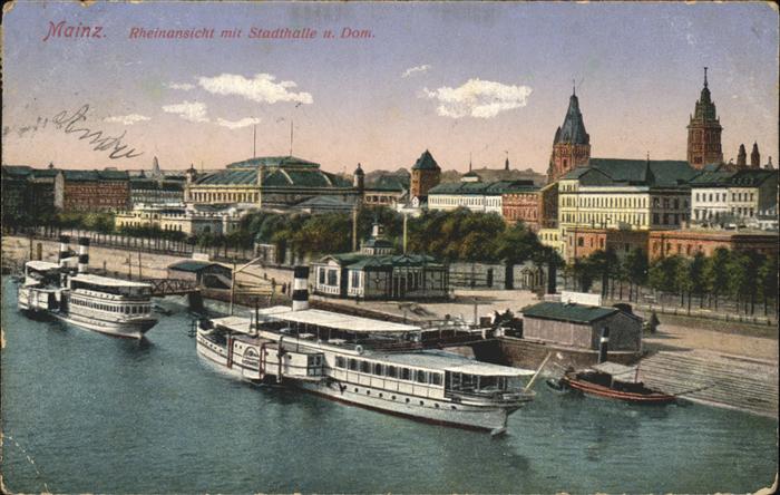 Dampfer Seitenrad Mainz Stadthalle Dom