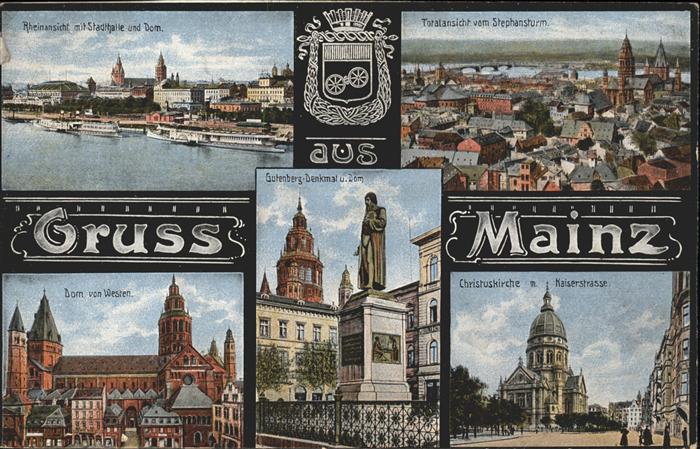 Gutenberg Johannes Buchdruck Denkmal Mainz Christuskirche Kaiserstra