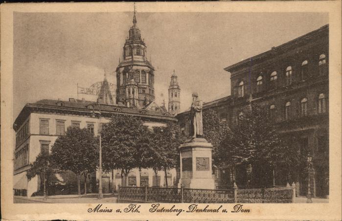 Gutenberg Johannes Buchdruck Denkmal Dom Mainz am Rhein
