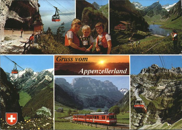 Seilbahn Alphornbläser Zahnradbahn Appenzellerla