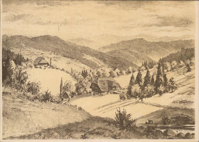 Schwarzwaldhaeuser Celi Kunstkarte Nr. 129