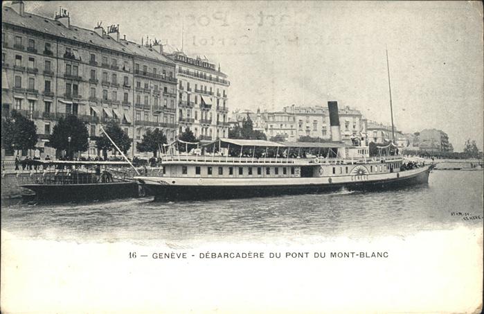 Dampfer Seitenrad Geneve Pont du Mont-Blanc