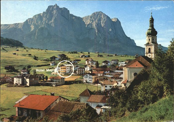 Kastelruth Suedtirol Hotel Pension Mayr Kirche Alpenpanorama Dolomiten