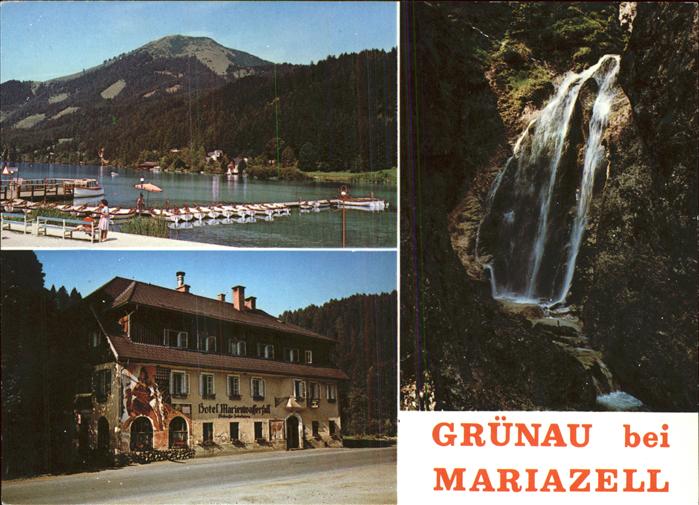 Gruenau Almtal Erlaufsee Landungssteg Hotel Marienwasserfall