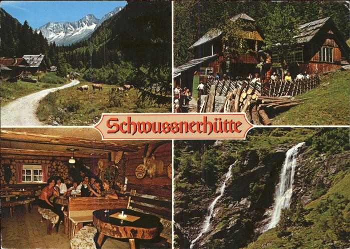 Mallnitz Kaernten Schwussnerhuette Seebachtal Wasserfall Viehweide Kuh