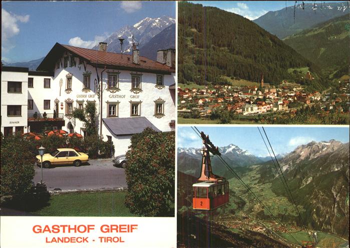 Landeck Tirol Gasthof Greif Kabinenbahn Alpenpanorama