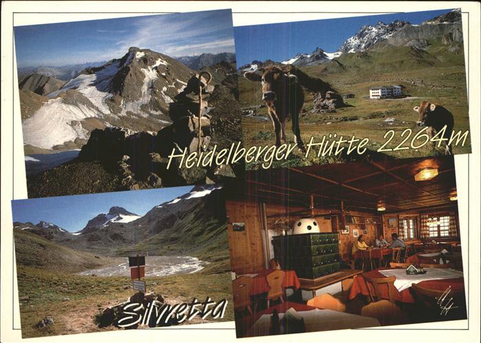 Ischgl Heidelberger Huette Silvretta gegen Fluchthorn Piz Tasna Breite Krone Kuh