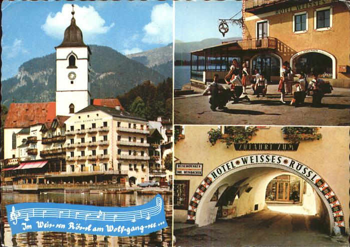 St Wolfgang Wolfgangsee Hotel Weisses Roessl Kirche Noten Lied Wolfganger Schuhp