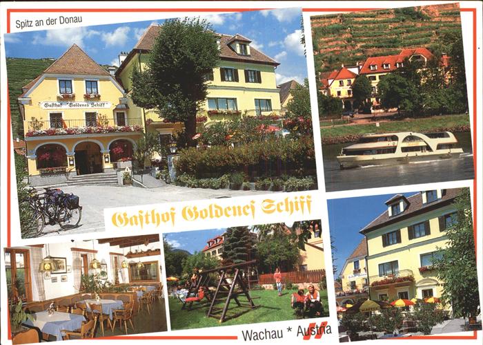 Spitz Donau Gasthof Goldenes Schiff Boot Kinderspielplatz