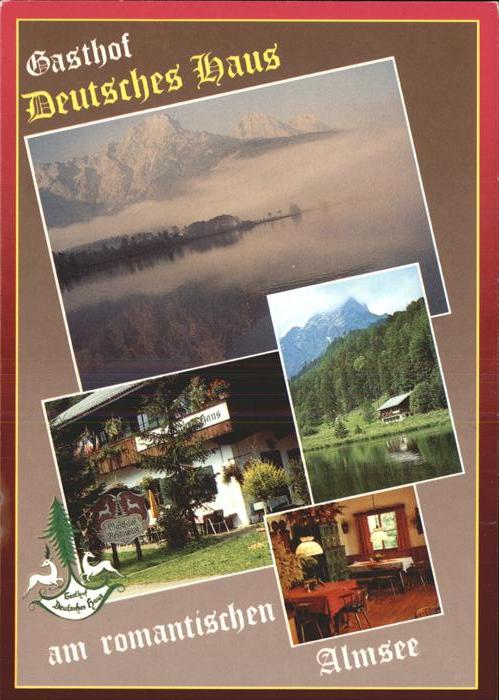 Gruenau Almtal Gasthof Deutsches Haus Almsee im Nebel Alpenblick