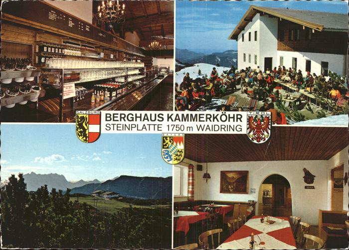 Waidring Tirol Berghaus Kammerkoehr Steinplatte Wappen Hoehenwandergebiet