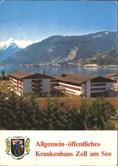 Zell See Krankenhaus mit Seeblick und Alpenpanorama Wappen