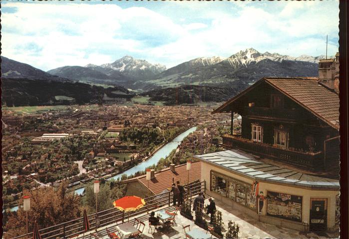 Innsbruck Blick von Hungerburg gegen Serles und Nockspitze