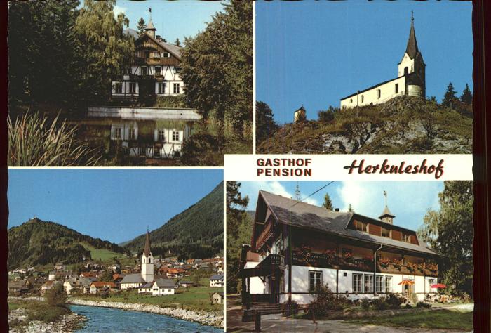 Kolbnitz Gasthof Pension Herkuleshof Kirche Partie an der Drau