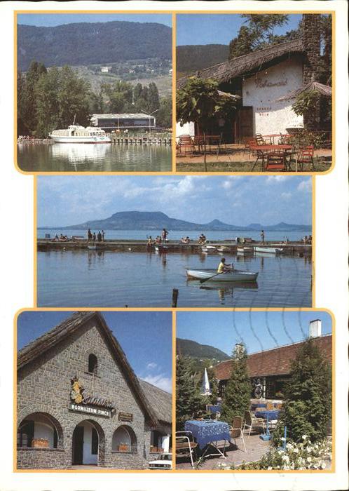 Badacsony Plattensee Anlegesteg Restaurant Schiff Paddelboot