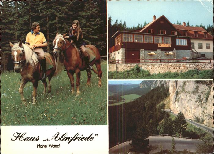 Hohe Wand Alpengasthof Pension Almfriede Reiten