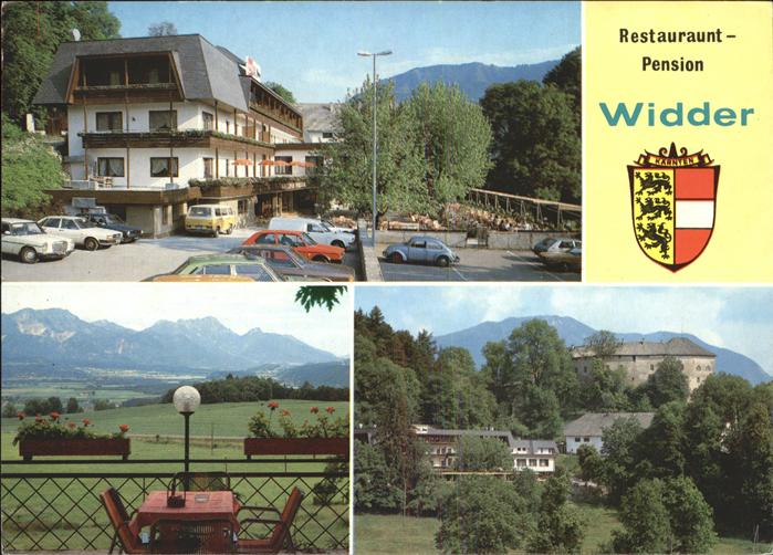Hollenburg Kaernten Restaurant Pension Widder Rosental Alpenblick Wappen