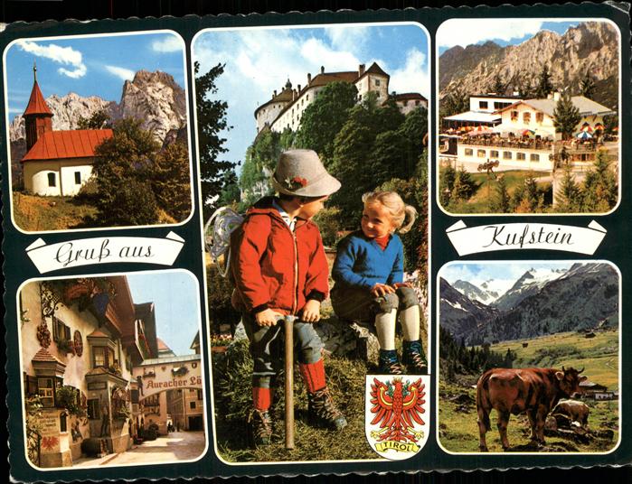 Kufstein Tirol Kapelle Schloss Gasthaus Kinder Kuh Wappen