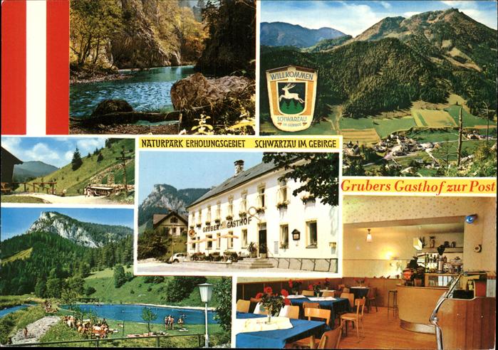 Schwarzau Gebirge Naturpark Erholungsgebiet Grubers Gasthof zur Post Wappen Schw