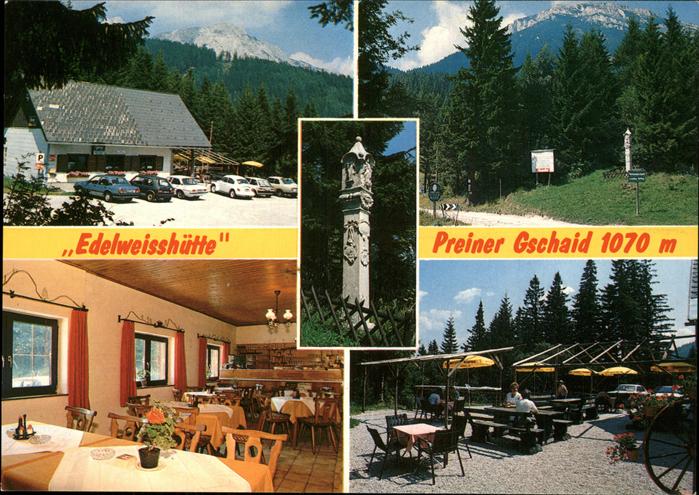 Prein Rax Gasthaus Edelweisshuette Preiner Gschaid Passhoehe