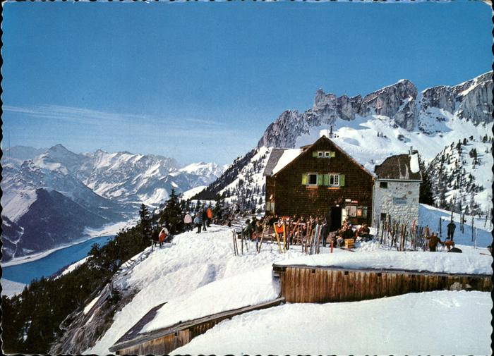 Erfurterhuette Blick gegen Achensee und Rotspitze Brandenberger Alpen
