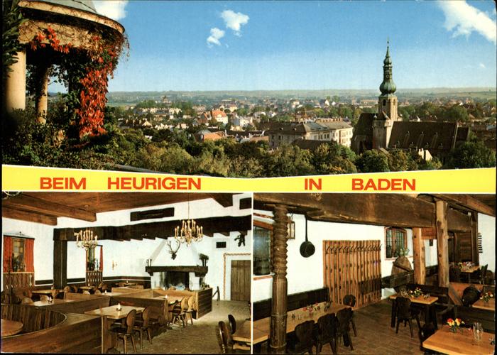 Baden Wien Stadtansicht Kirche Restaurant Streiterhof