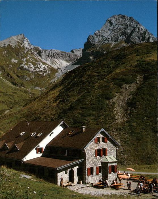 Lech Vorarlberg Ravensburger Huette am Spullersee Roggalspitze Obere Wildgrubens
