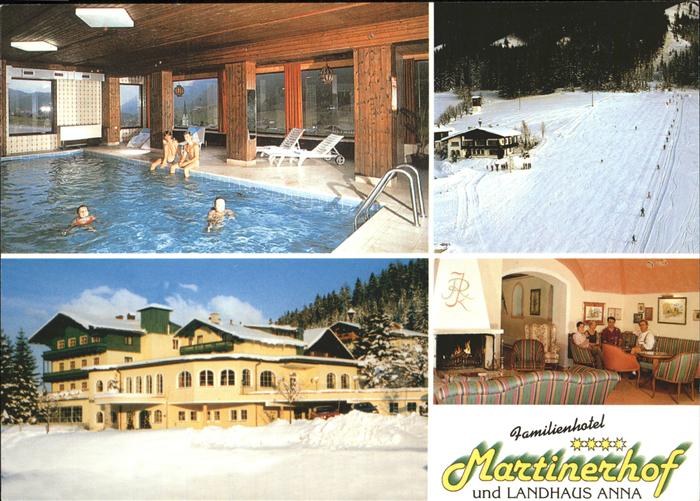 St Martin Tennengebirge Familienhotel Martinerhof Landhaus Anna Hallenbad Winter