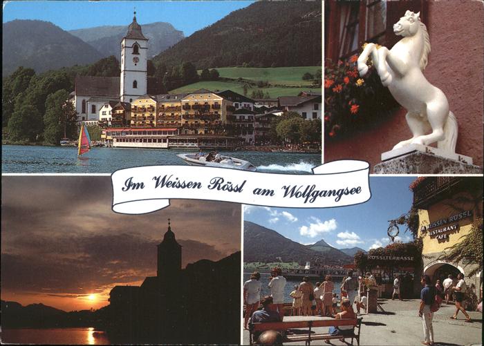 St Wolfgang Wolfgangsee Hotel Weisses Roessl Wolfgangsee Boot Abendstimmung