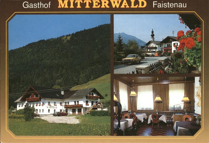 Faistenau Salzburg Gasthof Mitterwald Dorfstrasse Kirchturm