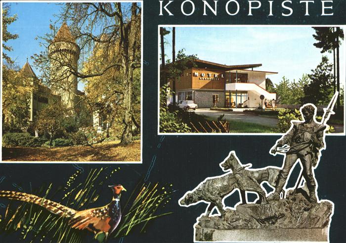 Konopiste Tschechien Schloss Turm Denkmal Skulptur Motel Fasan