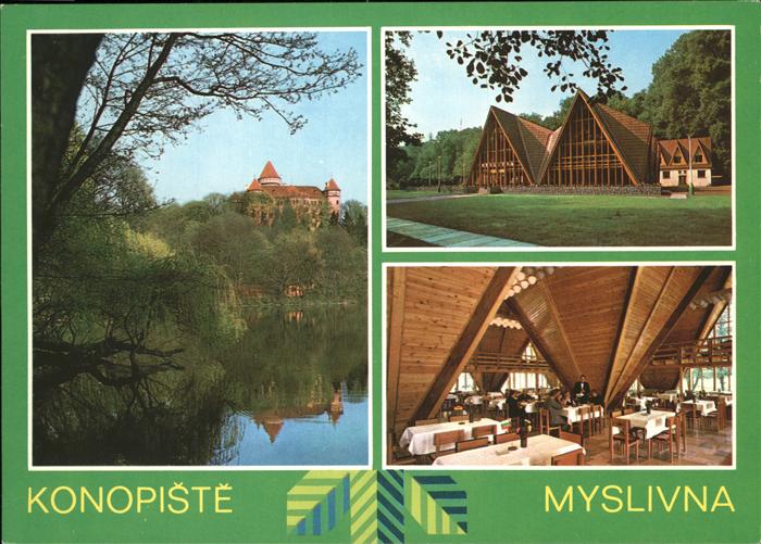 Konopiste Tschechien Hotel Gasthaus Myslivna Hunting Lodge Jaegerhaus See Schlos