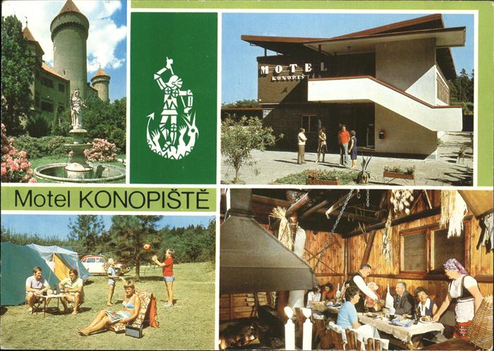 Konopiste Tschechien Schloss Turm Brunnen Motel Autocamping Scheune
