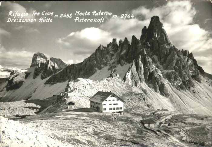 Sexten Sesto Suedtirol Dreizinnenhuette Paternkofl Dolomiten