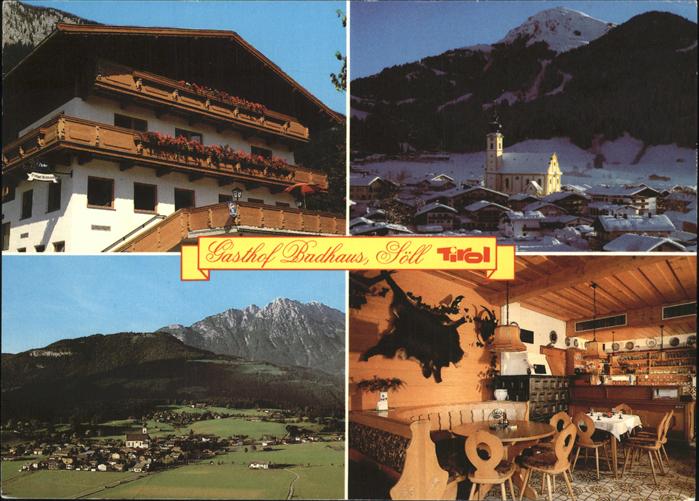 Soell Tirol Gasthof Badhaus Panorama Kirche am Wilden kaiser