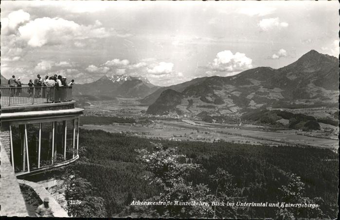 Achensee Achenseestrasse Kanzelkehre mit Blick ins Unterinntal u.Kaisergebirge