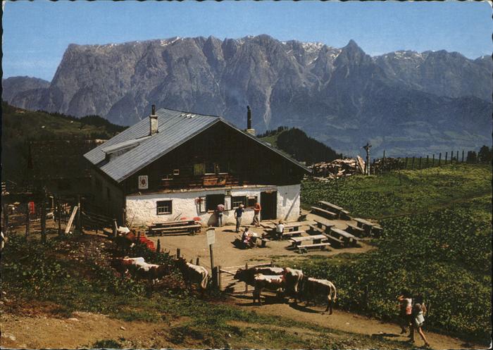 Hochkoenig Salzburg Land Mittenfeld-Alm mit Tennengebirge